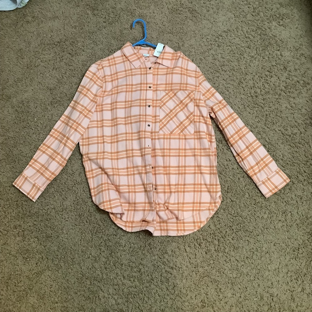 Orange Aerie Button Down Shirt